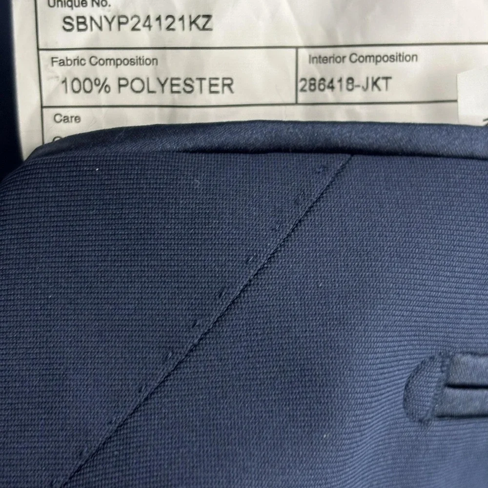NWT Sene‎ Blazer Jacket Mens 46 Blue FlexTech Single Breasted Business Formal